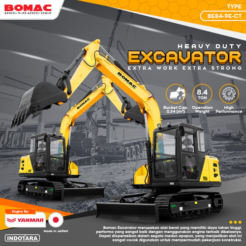 Bomac Excavator 8.4T - BE84 9E CT
