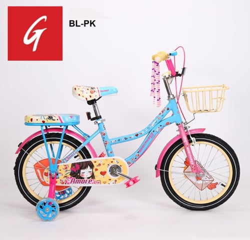 Sepeda Anak Perempuan Genio Kids Amore 12 Inch Keranjang Boncengan
