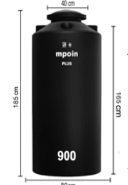 Tangki Air Mpoin Tall 900 L-Sni Tandon Air Toren Air Anti Pecah Anti Bakteri Anti Lumut Garansi 18 Tahun