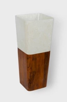 Basin Wastafel Wooden Thumbu Pedestal Ukuran Dia 40X40x90 Cm