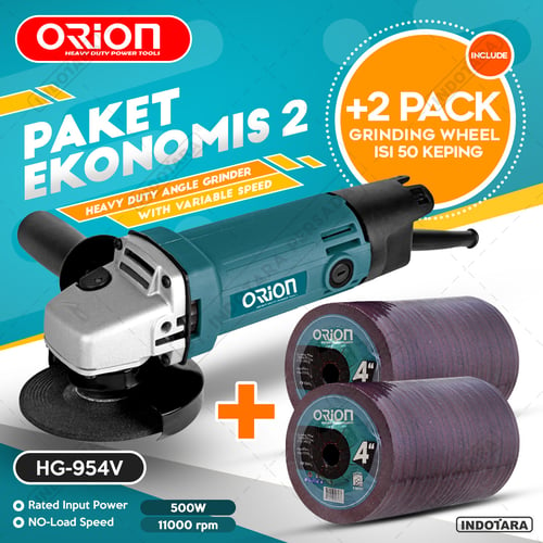 Paket Ekonomis 2 - Gerinda Tangan Orion HG954V - 2 Pack Mata Gerinda Poles