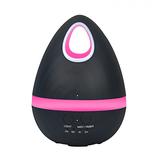 H21 - Wooden Egg Air Diffuser Humidifier 7 LED Light 200ml Black Black