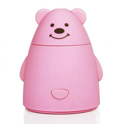U13 Portable Cute Bear Shape USB Ultrasonic Air Humidifier 80ML Pink