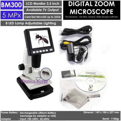 PM-300 Digital Portable Zoom Microscope