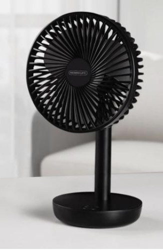 REMAX RL-FN09 - 7-inch Oscillating Portable Desk Fan Rechargeable Black