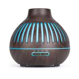 H53 - Wooden Humidifier Aroma Diffuser 7 Color LED Light - 400ML Dark Brown Dark Brown
