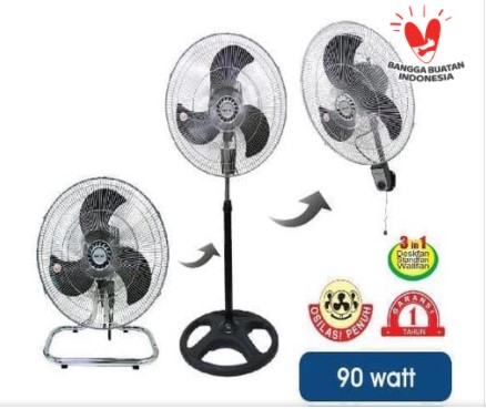 SEKAI Kipas Angin Berdiri / Kipas Angin Dinding / Kipas Angin Meja 3 in 1 18 Inch - IST 1851