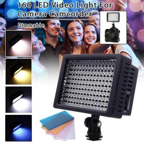 Pro 160 Led Video Light Studio Lamp 4 Filters For DSLR CameraDV