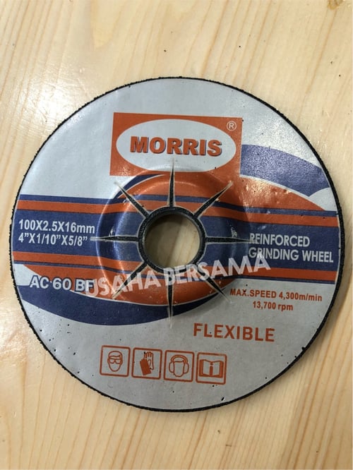 Morris FLexible Grinding Wheel (AC60) uk 4 inchx2.5mm / Batu Grinda Morris