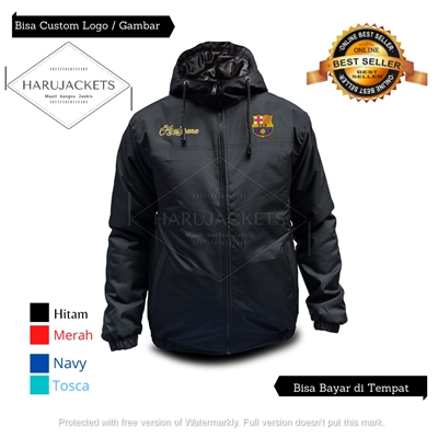 Jaket Olahraga Santai Bola Barc Hitam