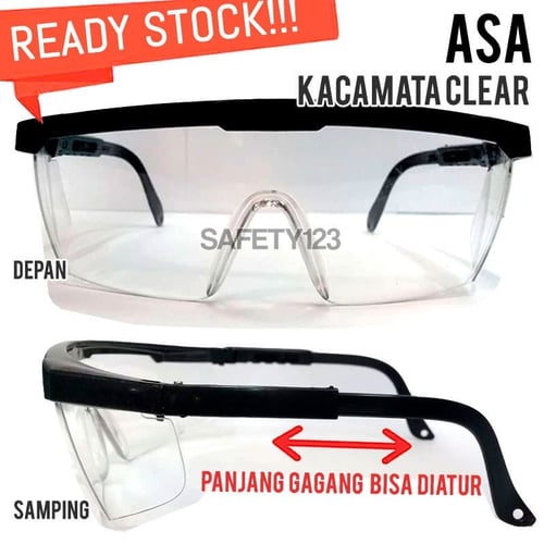 ASA Kacamata Safety Glasses Kaca Mata Kerja Gerinda Murah Clear Bening