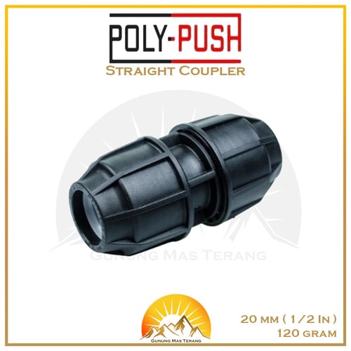 Poly Push Coupling 20 mm 1/2 Inch Khusus Pipa HDPE Coupler Socket Soc
