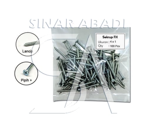 SEKRUP FH 4 x 1 - SKRUP FH 4x1 BAUT TAPPING ISI 100 PCS