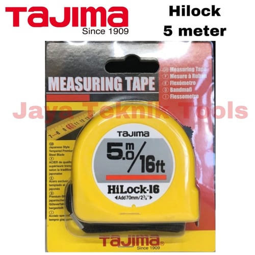 Meteran Tajima 5 meter Hi Lock Kuning Measuring Tape