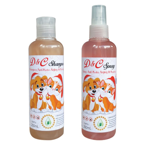 D&C PAKET ISI 2 Spray Kutu Shampo Kutu Anjing Kucing Paket Isi 2