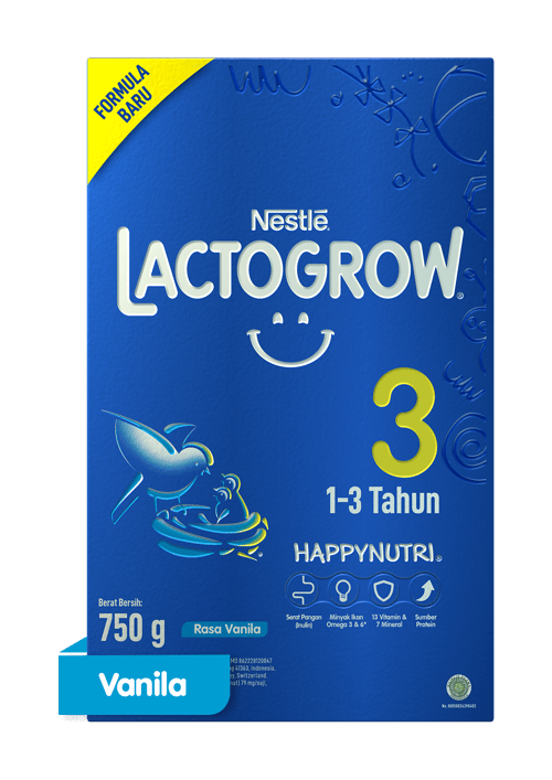Lactogrow 3 Vanilla 750g (1 Karton Isi 12Pcs)