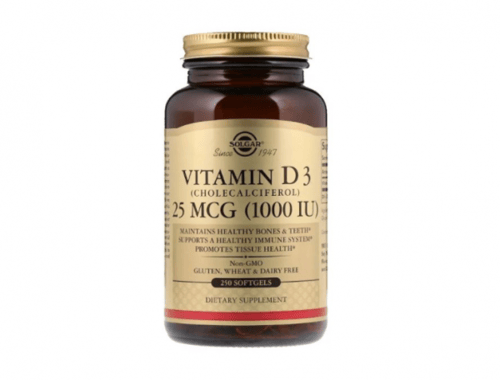 Vitamin D3 Solgar (Cholecalciferol) 25 MCG (1000 IU), 250 Softgels