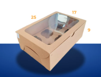 Kotak Kraft (25x17x9 cm) Mika Sekat 6 Pie Kardus Box Dus Packaging