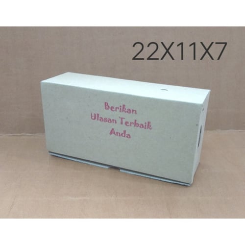 BROWN BOX 22X11X7 CETAK ULASAN Kemasan Packaging Packing