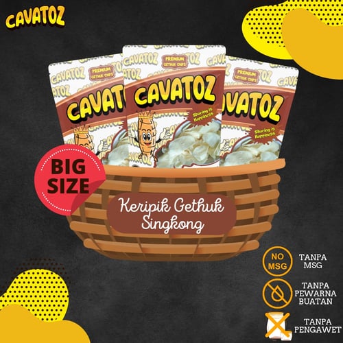 BIG CAVATOZ (120 G) Camilan Cemilan Makanan Ringan Snack Keripik Kripik Gethuk Getuk Singkong Kriuk NON NO MSG