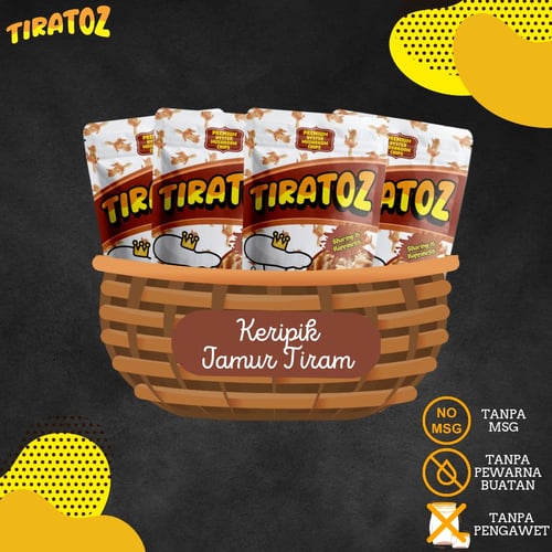 TIRATOZ (70 G) Camilan Cemilan Snack Makanan Ringan Kripik Keripik Jamur Tiram Crispy Krispi Kriuk NON NO MSG