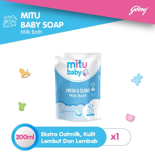Mitu Baby Milkbath Sabun Bayi Pouch 200 ml