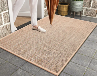 Keset Outdoor Karpet Alas Kaki Pintu Rumah Tenun Premium Floor Mat - 44x75cm, Krim