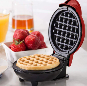 Waffle Mini Maker Electric Toaster Panggang Non-Stick 350W 4Inch - Bulat