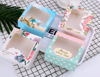 box cake Mika Dus Kotak Floral White Packaging