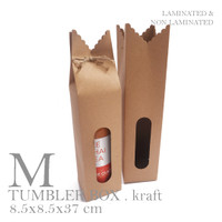 TUMBLER BOX BOTOL SOUVENIR BOX 8 5x8 5x37cm BROWN KRAFT 1 liter
