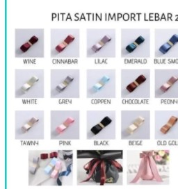 PITA SATIN IMPORT SEDANG LEBAR 2.5CM PREMIUM (ECER PER METER) PITA - Wine
