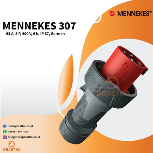 Mennekes 307 Plug PowerTOP IP67, 63A, 5P, 400V, German