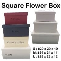 Square Flower Box Kotak Kado Bunga Boks Hamper Pesta