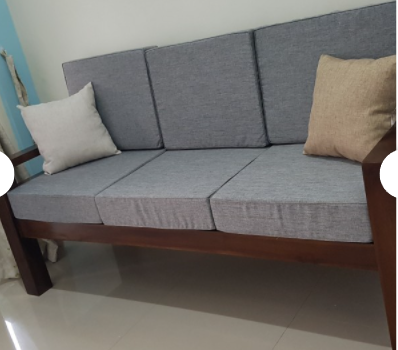 Sofa Minimalis 3 seater kayu Jati, kursi tamu minimalis