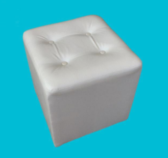 Sofa Puff Stool Kursi Tunggu Kotak Model Kancing Busa Empuk Ringan - Hitam