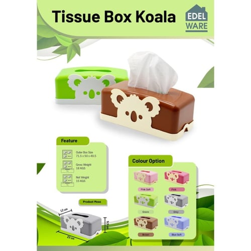 Kotak Tisu Tempat Tisu Karakter Koala / Box tissue karakter Koala - OWL GREEN