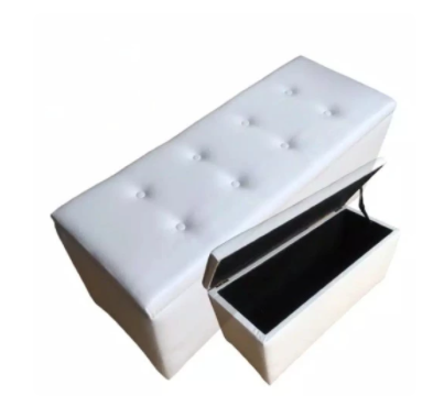 Sofa Box Storage Kursi Bangku Lipat Panjang Minimalis Model Kancing - Hitam