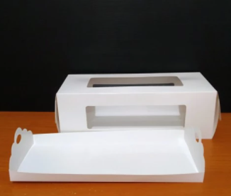 Dus/box/packaging cake/bolu gulung - putih 30x12x10cm