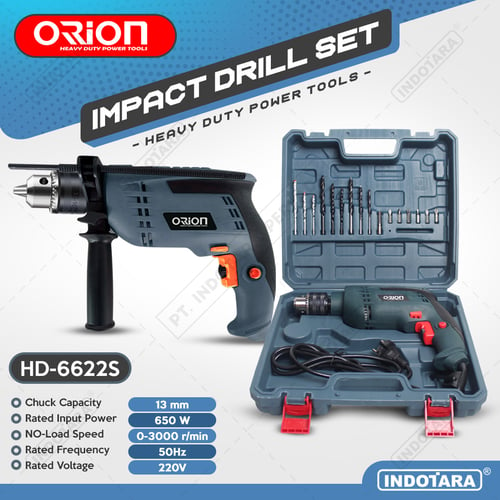 Mesin Bor listrik elektrik / Electric Impact Drill Orion HD6622S (With BMC Box) - Biru
