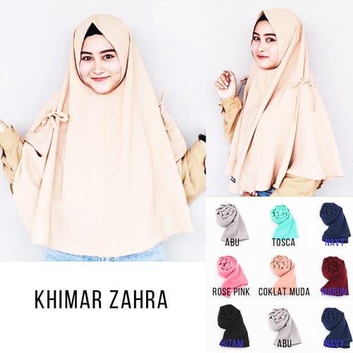 Hijab Khimar Instan Zahra Jilbab Instan Khimar Kerudung Pita Jilbab Wolfis Premium