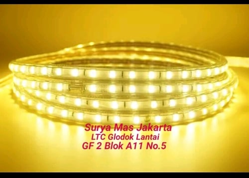 Lampu Led Strip Selang SMD 5050 220 Volt Warm White / Kuning - Warm White