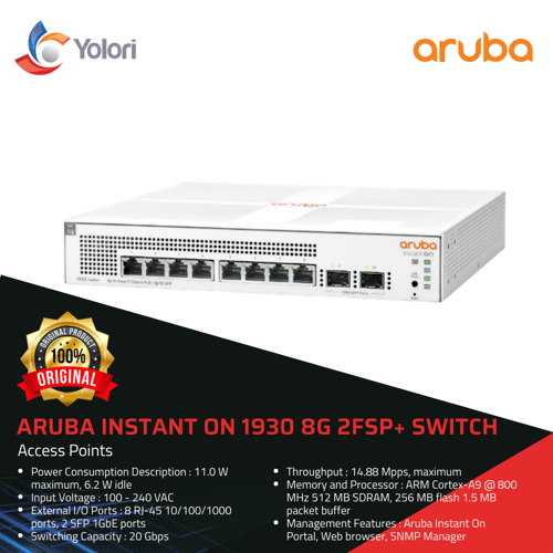 Aruba JL680A Instant On 1930 8G 2FSP+ Switch