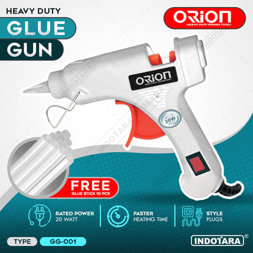 Alat Lem Tembak Glue Gun 20 Watt Orion - GG001 Free 10 pcs Glue Stick - White