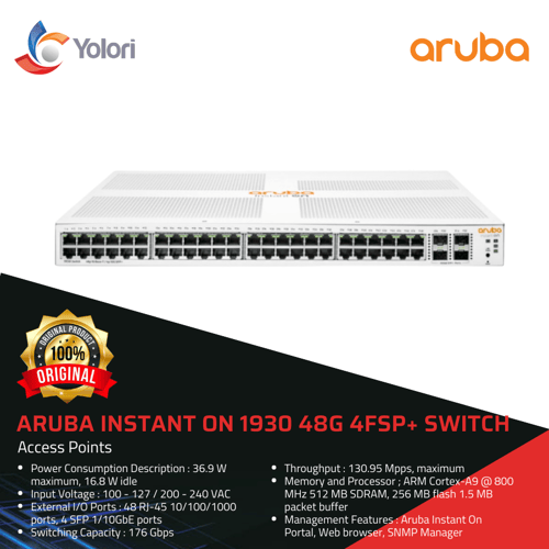 Aruba JL685A Instant On 1930 48G 4FSP+ Switch