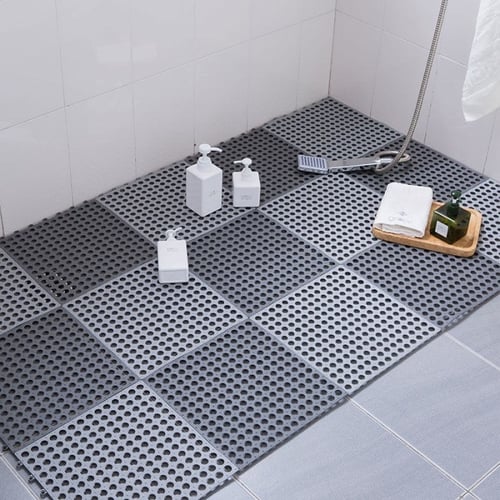 Karpet Kamar Mandi Keset Alas Kaki Karet Anti Licin Toilet INTERLOCK - ABU TUA
