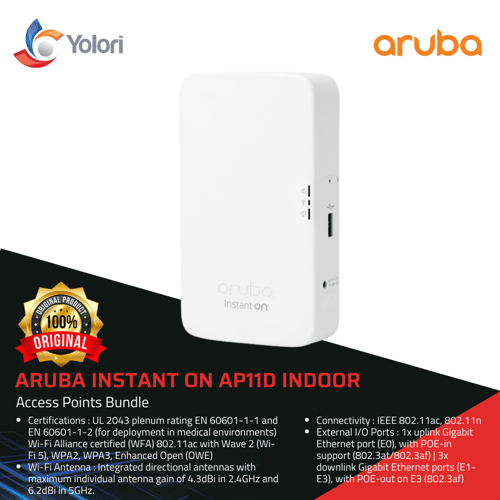 Aruba R3J26A Instant On AP11D Indoor Access Points Bundle