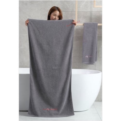 Handuk Mandi Hotel Premium Polos Orange Tebal 70x140 Termurah Terlaris - Abu-abu