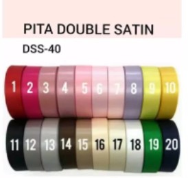 1 METER - 1.3 CM  PITA DOUBLE SATIN IMPORT DSS-40 PREMIUM 1/2 INCH