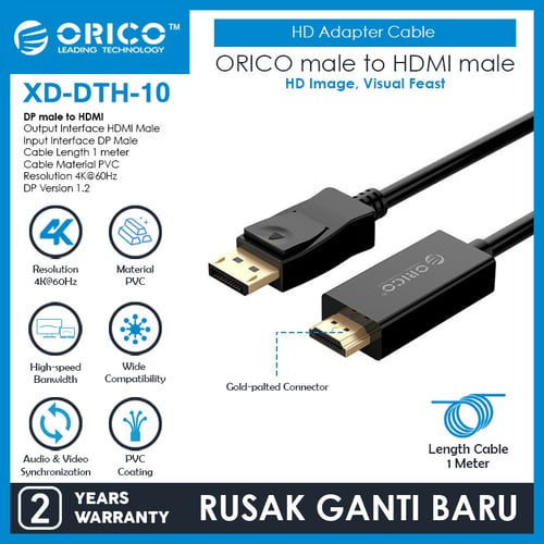 ORICO DP Male to HDMI Male) HD Adapter Cable 1M - XD-DTH4-10