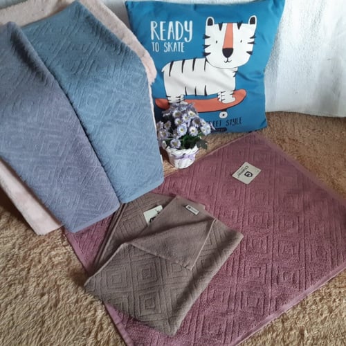 keset chalmer seri limas 42x60cm keset handuk kamar mandi dapur - rose